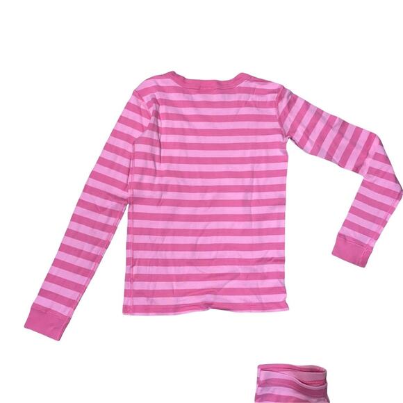 Hanna Andersson Striped Two Piece long john long sleeve Pajama Set sz 12 pink - Picture 3 of 9